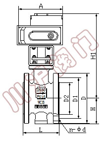 電動V型調節球閥 結構圖