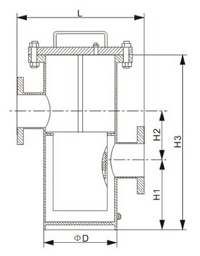 高低接管籃式過濾器結構圖