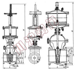 氣動閘閥結構圖