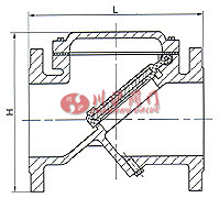 橡膠瓣止回閥 結構圖